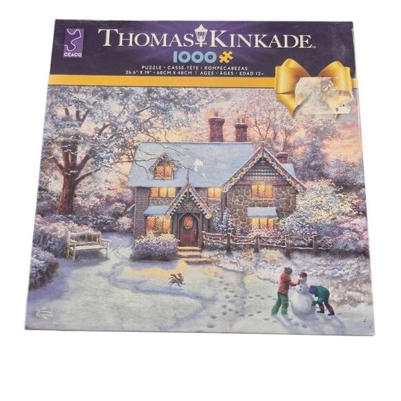 Thomas Kinkade Ceaco Christmas at Gingerbread Cottage 1000 pc Jigsaw Puzzle - Picture 3 of 10